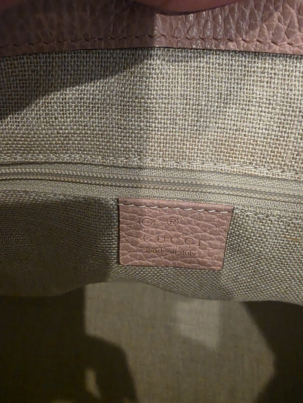 Gucci Pink CALF LEATHER GG Satchel/Tote 2 Way Including Limited Ed LINEN TOTE - Picture 11 of 16